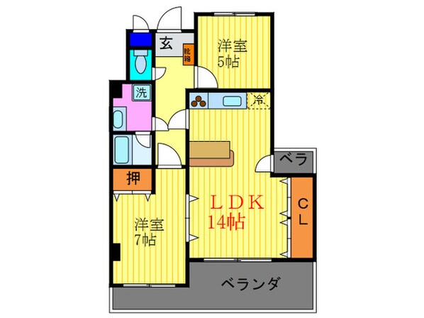 御所西ロイヤルプラザの物件間取画像